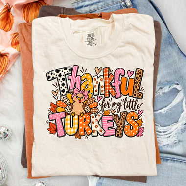 Thankful for My Little Turkeys DTF Transfer DTF Heat Press Transfer from Sweet Tee Transfers
