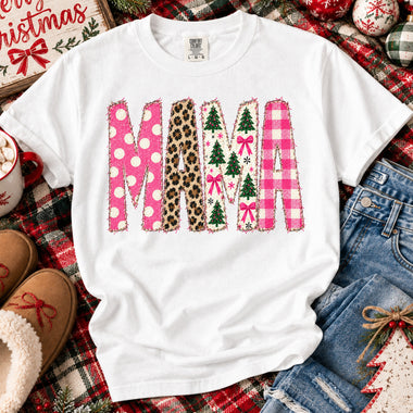 MAMA Pink Cheetah Christmas DTF Transfer DTF Heat Press Transfer from Sweet Tee Transfers