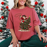 Cowboy Santa Riding Christmas Tree DTF Transfer DTF Heat Press Transfer from Sweet Tee Transfers