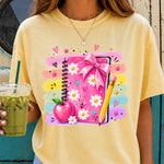 Back to School Brushstroke Note Pad and Pencil DTF Transfer DTF Heat Press Transfer from Sweet Tee Transfers
