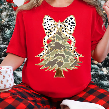 Camo Tree with Bow DTF Transfer DTF Heat Press Transfer from Sweet Tee Transfers