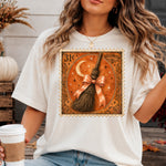 Retro Halloween Stamp Witches Broom DTF Transfer DTF Heat Press Transfer from Sweet Tee Transfers