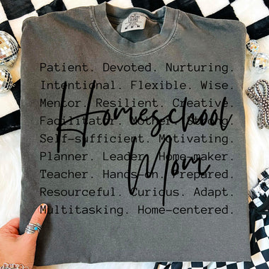 Homeschool Mom Typography DTF Transfer DTF Heat Press Transfer from Sweet Tee Transfers