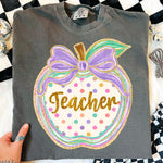 Teacher Apple Polka Dots DTF Transfer DTF Heat Press Transfer from Sweet Tee Transfers