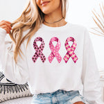 Three Ribbons for Breast Cancer Awareness DTF Transfer DTF Heat Press Transfer from Sweet Tee Transfers