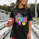 Broncos School Mascot DTF Transfer – Checkered Design DTF Heat Press Transfer from Sweet Tee Transfers