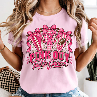 Pink Out Tackle Cancer DTF Transfer DTF Heat Press Transfer from Sweet Tee Transfers