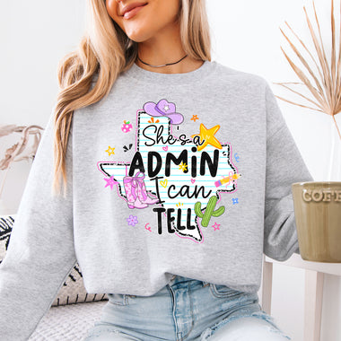 She's an ADMIN I Can Tell DTF Transfer DTF Heat Press Transfer from Sweet Tee Transfers
