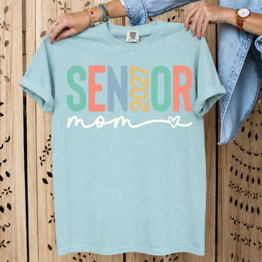 Senior Mom 2027 Heart Pastel DTF Transfer DTF Heat Press Transfer from Sweet Tee Transfers