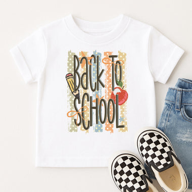 Back To School Striped DTF Transfer DTF Heat Press Transfer from Sweet Tee Transfers