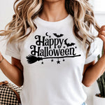 Happy Halloween with Broom DTF Transfer DTF Heat Press Transfer from Sweet Tee Transfers