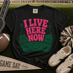 I Live Here Now Football Pink DTF Transfer DTF Heat Press Transfer from Sweet Tee Transfers