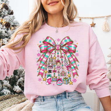 Bright Christmas Charm Bow DTF Transfer DTF Heat Press Transfer from Sweet Tee Transfers