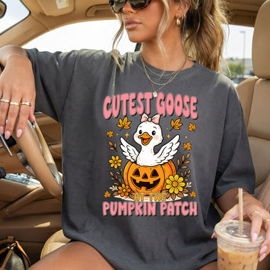 Cutest Goose at the Pumpkin Patch DTF Transfer DTF Heat Press Transfer from Sweet Tee Transfers
