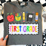School Supplies First Grade DTF Transfer DTF Heat Press Transfer from Sweet Tee Transfers