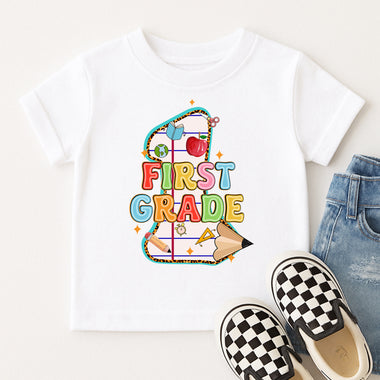 Pencil and Paper First Grade DTF Transfer DTF Heat Press Transfer from Sweet Tee Transfers