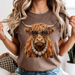 Glam Highland Cow DTF Transfer DTF Heat Press Transfer from Sweet Tee Transfers