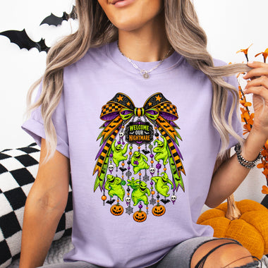 Nightmare Before Christmas Charm Bow DTF Transfer DTF Heat Press Transfer from Sweet Tee Transfers
