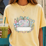Custom Floral Teacher Apple DTF Transfer DTF Heat Press Transfer from Sweet Tee Transfers