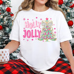 Holly Jolly Pink Christmas Tree DTF Transfer DTF Heat Press Transfer from Sweet Tee Transfers