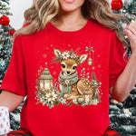 Christmas Fawn with Lantern DTF Transfer DTF Heat Press Transfer from Sweet Tee Transfers