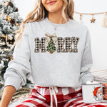 Merry Black Checkered Christmas Tree DTF Transfer DTF Heat Press Transfer from Sweet Tee Transfers
