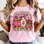 In October We Wear Pink Ghost DTF Transfer DTF Heat Press Transfer from Sweet Tee Transfers