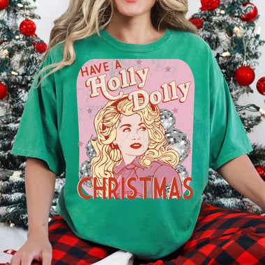 Have a Holly Dolly Christmas Retro DTF Transfer DTF Heat Press Transfer from Sweet Tee Transfers