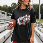 Red and Blue Floral Football DTF Transfer – Coquette DTF Heat Press Transfer from Sweet Tee Transfers