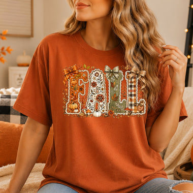 Preppy Floral Fall Coquette DTF Transfer DTF Heat Press Transfer from Sweet Tee Transfers