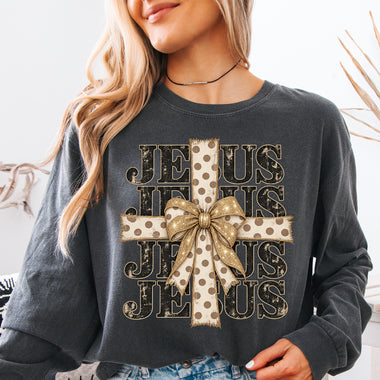Jesus Polka Dot Cross DTF Transfer DTF Heat Press Transfer from Sweet Tee Transfers