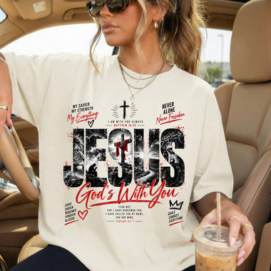 Jesus God's With You DTF Transfer DTF Heat Press Transfer from Sweet Tee Transfers