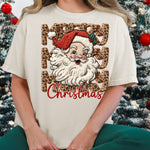 Merry Christmas Stacked Leopard Santa DTF Transfer DTF Heat Press Transfer from Sweet Tee Transfers