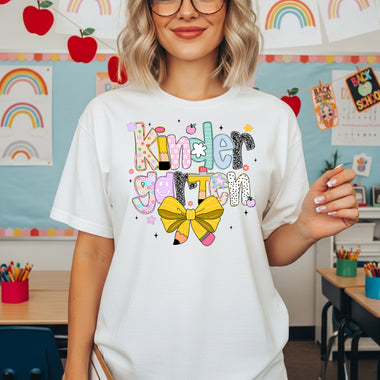 Back to School Pencil Bow Kindergarten DTF Transfer DTF Heat Press Transfer from Sweet Tee Transfers