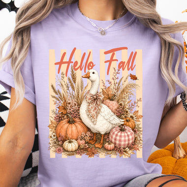 Preppy Hello Fall Goose DTF Transfer DTF Heat Press Transfer from Sweet Tee Transfers