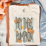 Hey There Pumpkin Striped DTF Transfer DTF Heat Press Transfer from Sweet Tee Transfers