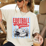 Football MAMA Blue Stripes DTF Transfer DTF Heat Press Transfer from Sweet Tee Transfers