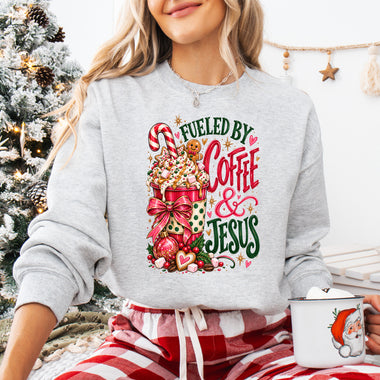 Fueled by Coffee and Jesus DTF Transfer DTF Heat Press Transfer from Sweet Tee Transfers