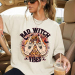Bad Witch Vibes Distressed DTF Transfer DTF Heat Press Transfer from Sweet Tee Transfers