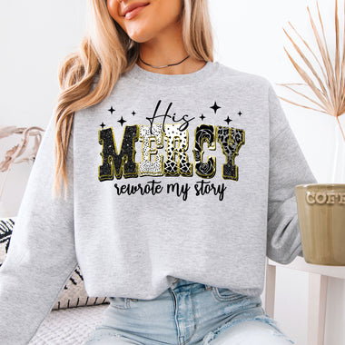 His Mercy Rewrote My Story DTF Transfer DTF Heat Press Transfer from Sweet Tee Transfers