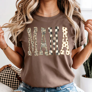 MAMA Camo Leopard Checkered DTF Transfer DTF Heat Press Transfer from Sweet Tee Transfers