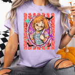 Horror Chucky Stripes DTF Transfer DTF Heat Press Transfer from Sweet Tee Transfers