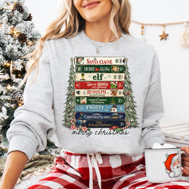 Christmas Movies VHS Stack Merry Christmas DTF Transfer DTF Heat Press Transfer from Sweet Tee Transfers