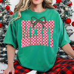 Checkered Merry Bow DTF Transfer DTF Heat Press Transfer from Sweet Tee Transfers