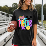 Tigers School Mascot DTF Transfer – Checkered Design DTF Heat Press Transfer from Sweet Tee Transfers