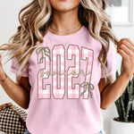 Senior 2027 Plaid Leopard Bow DTF Transfer DTF Heat Press Transfer from Sweet Tee Transfers