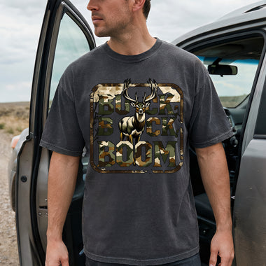 Buck Buck Boom Deer Hunting DTF Transfer DTF Heat Press Transfer from Sweet Tee Transfers