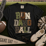 Run the Dang Ball Football Patterns DTF Transfer DTF Heat Press Transfer from Sweet Tee Transfers