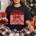Merry Christmas Checkered Bow Ornament DTF Transfer DTF Heat Press Transfer from Sweet Tee Transfers