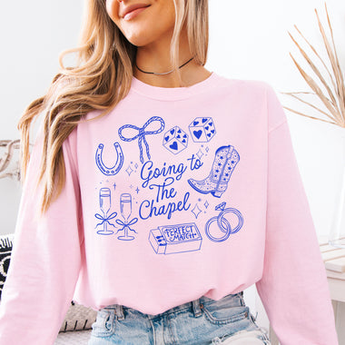 Going to the Chapel Cowgirl Blue DTF Transfer DTF Heat Press Transfer from Sweet Tee Transfers